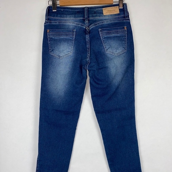 NWOT Ebenezer Denim Premium Cuffed MidRise Blue Juniors Jeans size 13 NEW - Picture 3 of 5